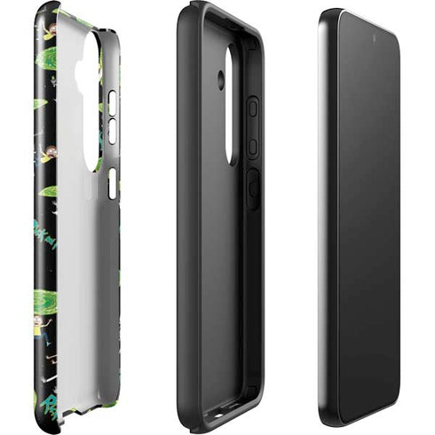 Adult Swim Rick and Morty Portal Pattern Galaxy S24 Plus Impact Case